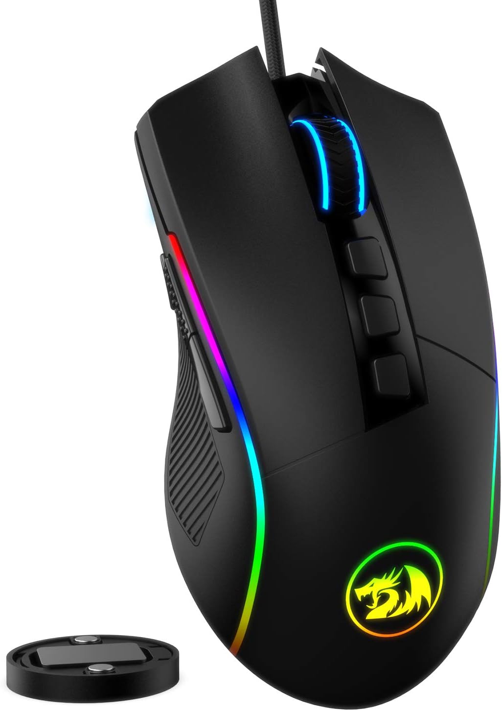 Redragon M721 Lonewolf 2 Pro Gaming Mouse, Wired Mouse RGB Lighting, 10 Programmable Buttons, 32,000 DPI Adjustable, Comfortable Grip Ergonomic Optical PC Computer Gaming Mouse with Fire Button
