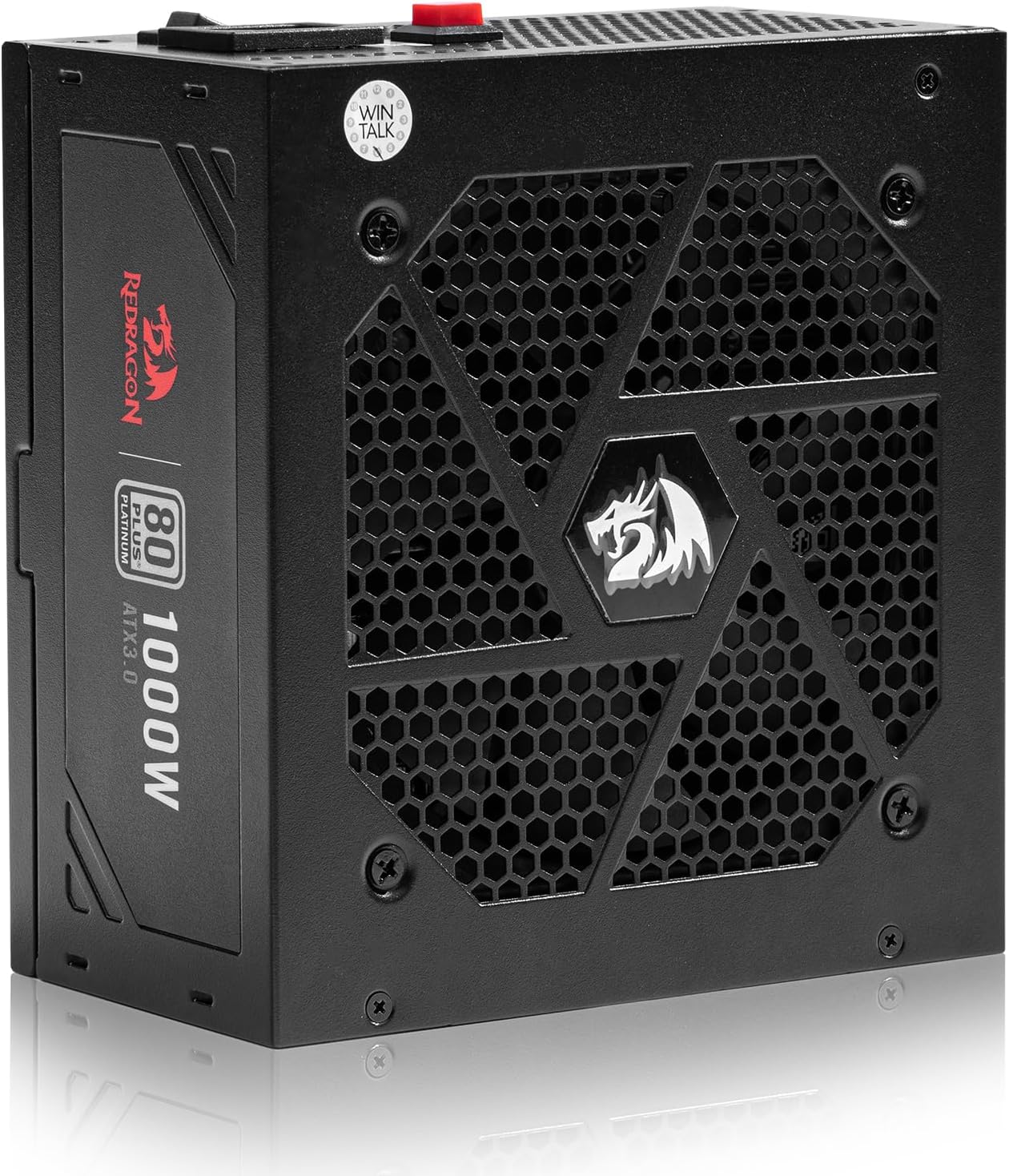 Redragon PS017 80+ Platium 1000 Watt ATX Fully Modular Power Supply, 80 Plus Certified, 100% Japanese Capacitors & Low Noise Smart-ECO 0 RPM Fan, Full Mod Cables w/12VHPWR Cable, Black