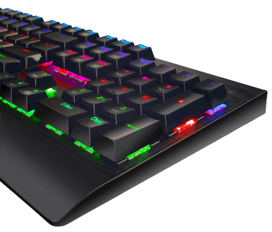 Redragon K557 Kala RGB Backlit Waterproof with Blue Switches, Anti-ghosting 104 Keys, Gold-plated USB, Wired Mechanical Gaming Keyboard - Redragon