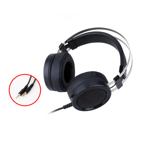 Redragon H901 Scylla Gaming Headset with Microphone for PC and Built-in Noise Reduction Works with Computer, Laptop, Tablet, Playstation 4, PS4, Xbox One Stereo Adapter Included