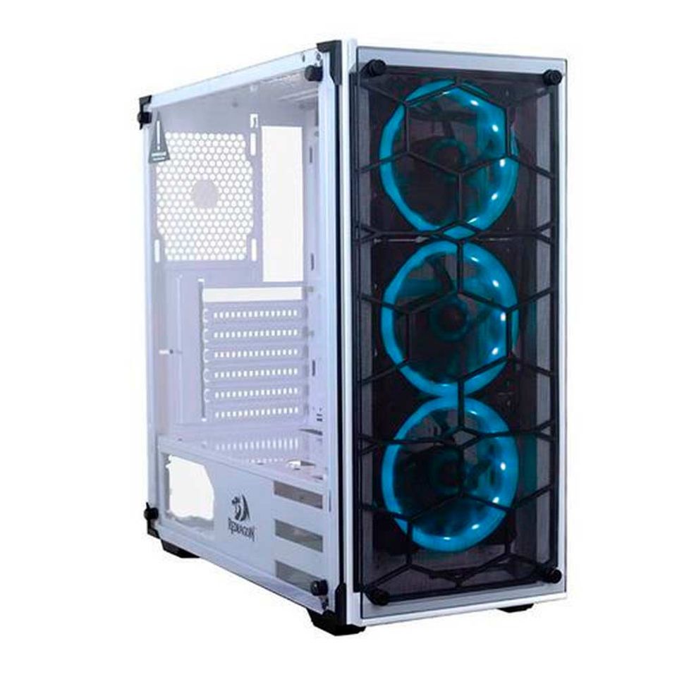 Redragon GC606 Wheel Jack White RGB Gaming PC Case Cabinet, Mid Tower, Glass Front and Side