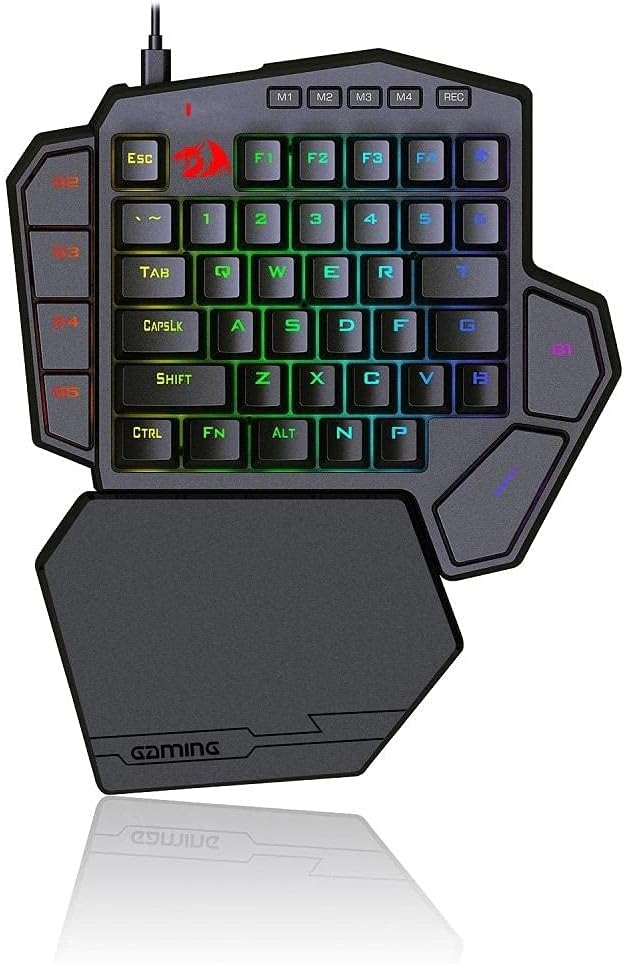 Redragon K601 Diti X RGB One-handed Mechanical Gaming Keyboard Blue Switch 5 programmable macro keys For FPS LOL/PUBG Games