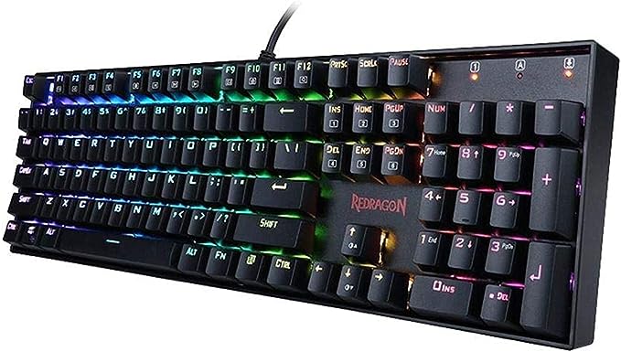 Redragon K551-BA RGB RGB Keys Mechanical Wired Gaming Keyboard RGB LED Backlit With Blue Switches 104 Keys, Black & M607 Gaming Mouse 2 in 1 Mechanical Combo