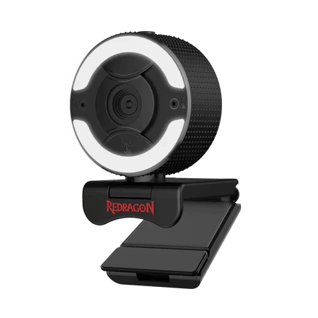 Redragon GW910 1080P PC Webcam w/Dual Microphone, Adjustable Ring Light, Digital Zoom & Privacy Cover- 2.0 USB Computer Web Camera - 30 FPS for Online Courses, Video Conferencing, Streaming