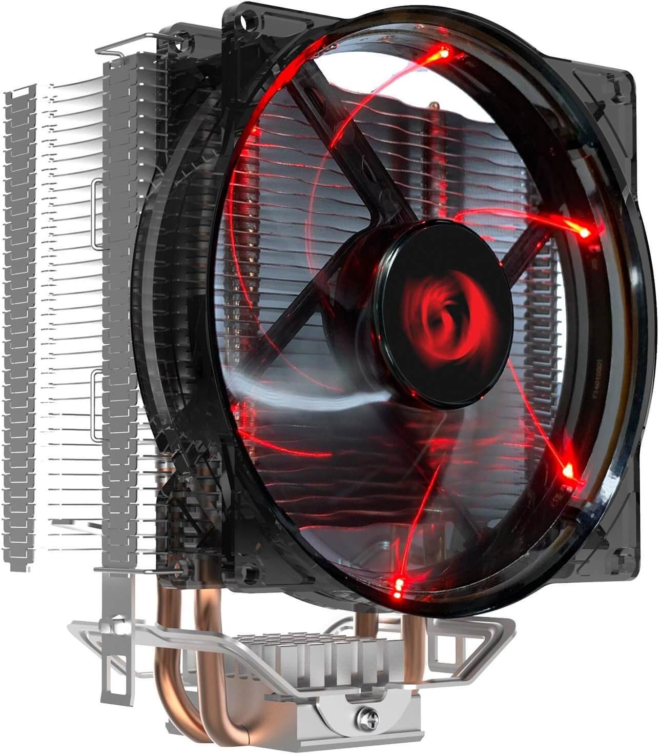 Redragon CC1011 Reaver CPU Cooler Slim Design 2.0 Heatpipes Red LED 120mm Fan Aluminum Blades for AMD Ryzen/Intel LGA1200/1151 Universal Socket Solution 100% RAM Compatibility