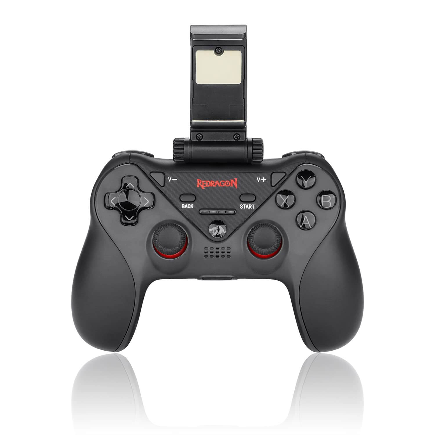 Redragon G812 Ceres Bluetooth Wireless Gamepad for iOS, Durable Battery, Classic LED Backlight, L3/R3 Function Keys & Telescopic Phone Clip Stand, for iPhone & Android