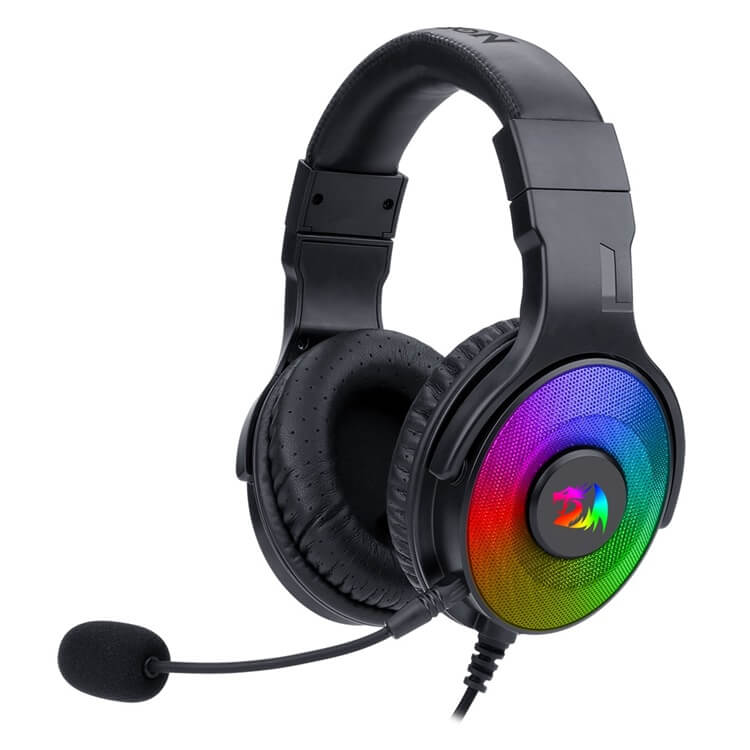 Redragon H350-1 Pandora 2 RGB Wired Gaming Headset, Dynamic RGB Backlight - Stereo Surround-Sound - 50MM Drivers - Detachable Microphone, Over-Ear Headphones Works for PC/PS4/XBOX One/NS