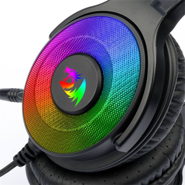 Redragon H350-1 Pandora 2 RGB Wired Gaming Headset, Dynamic RGB Backlight - Stereo Surround-Sound - 50MM Drivers - Detachable Microphone, Over-Ear Headphones Works for PC/PS4/XBOX One/NS