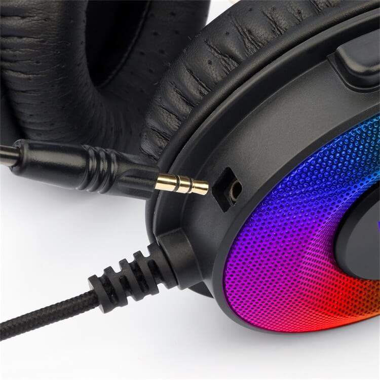 Redragon H350-1 Pandora 2 RGB Wired Gaming Headset, Dynamic RGB Backlight - Stereo Surround-Sound - 50MM Drivers - Detachable Microphone, Over-Ear Headphones Works for PC/PS4/XBOX One/NS