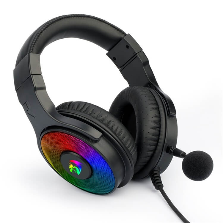 Redragon H350-1 Pandora 2 RGB Wired Gaming Headset, Dynamic RGB Backlight - Stereo Surround-Sound - 50MM Drivers - Detachable Microphone, Over-Ear Headphones Works for PC/PS4/XBOX One/NS