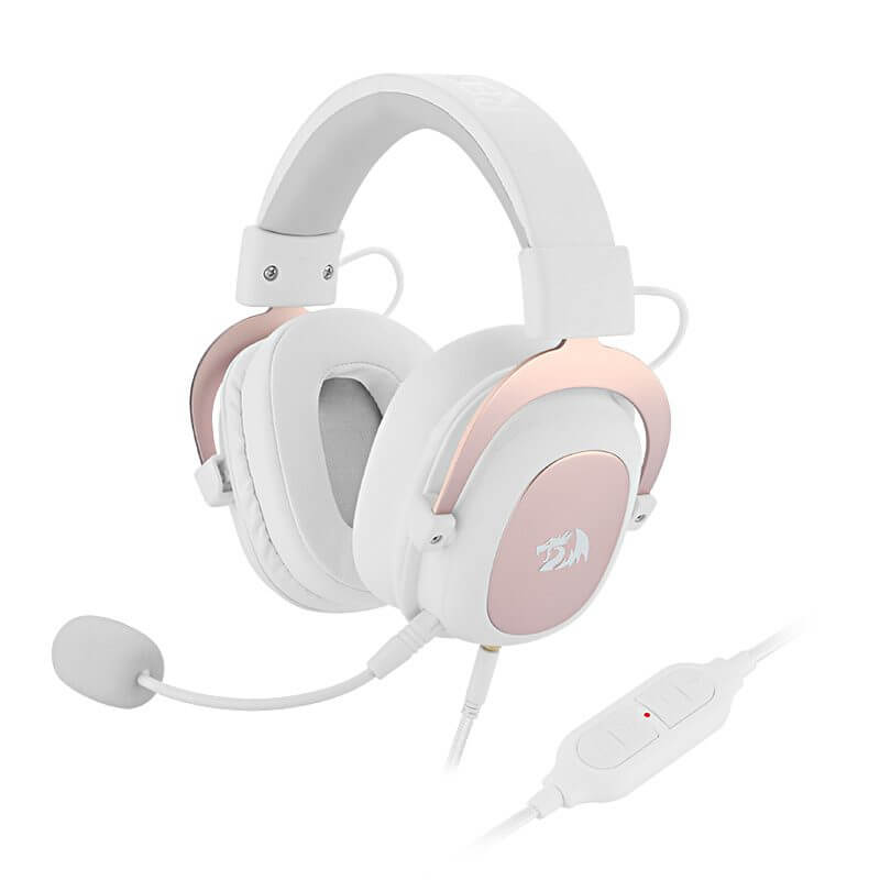 Redragon H510W Zeus 2 White Wired Gaming Headset - 7.1 Surround Sound - Memory Foam Ear Pads - 53MM Drivers - Detachable Microphone - Multi Platforms for PC, PS4/3 & Xbox One/Series X, NS