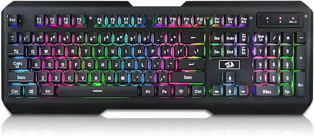 Redragon K506 Centaur 2 7-Color Rainbow Backlit Full-Size Gaming Keyboard With Numeric Keypad (Black)