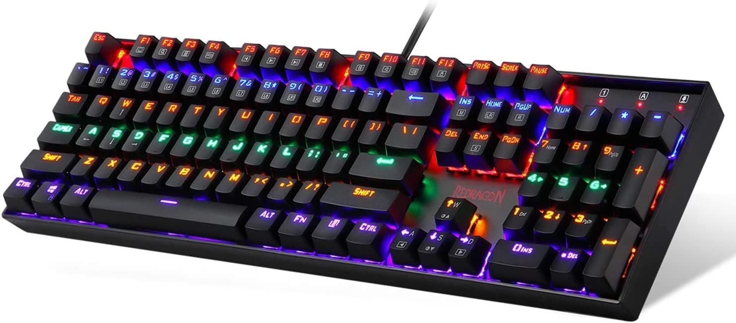 Redragon K551-BA RGB (RGB Keys) Mechanical Wired Gaming Keyboard RGB LED Backlit  With Blue Switches (104 Keys, Black) & M607 Gaming Mouse (2 in 1 Mechanical Combo)