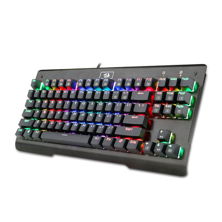 Redragon K561 Vishnu Mechanical Gaming Keyboard, Anti-ghosting 87 Keys, RGB Backlit, Wired Compact Keyboard with Clicky Blue Switches for Laptop, Windows, PC Games