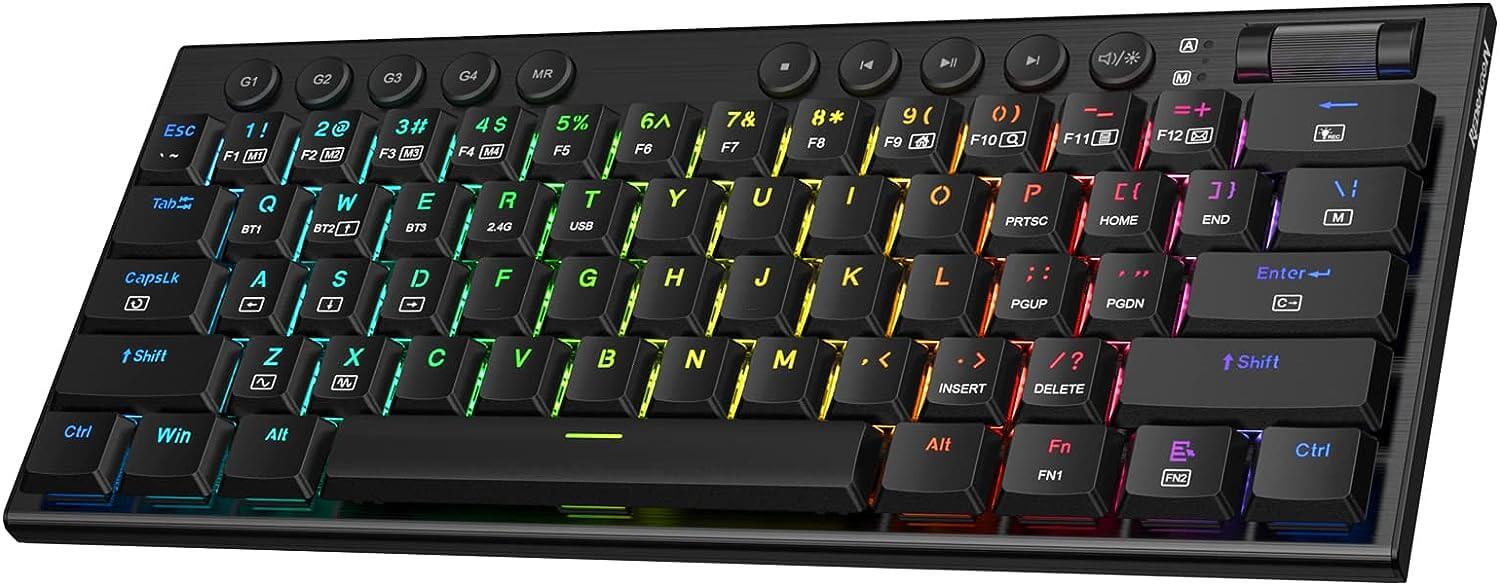 Redragon K632 Noctis Wired RGB Mechanical Keyboard Ultra-Thin Low Profile Gaming Keyboard, Linear Red Switch