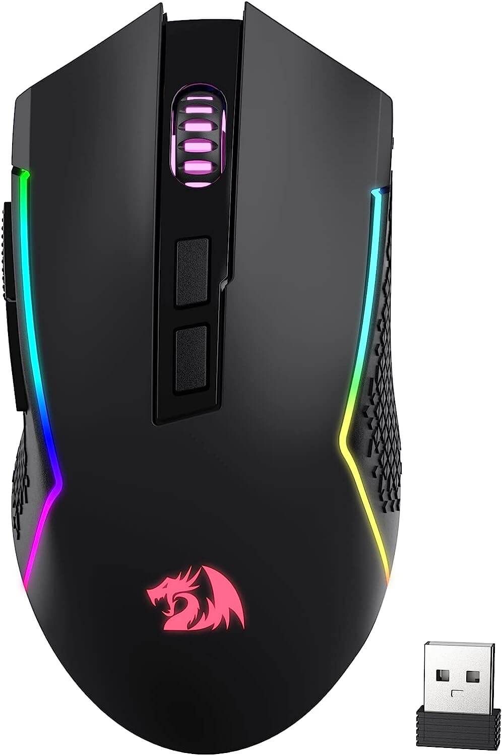 Redragon M693 Trident Pro Wireless Bluetooth Gaming Mouse, 8000 DPI Wired/Wireless Gamer Mouse w/ 3-Mode Connection, BT & 2.4G Wireless, 7 Macro Buttons, Durable Power Capacity for PC/Mac/Laptop