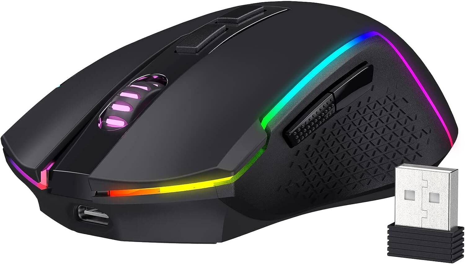 Redragon M693 Trident Pro Wireless Bluetooth Gaming Mouse, 8000 DPI Wired/Wireless Gamer Mouse w/ 3-Mode Connection, BT & 2.4G Wireless, 7 Macro Buttons, Durable Power Capacity for PC/Mac/Laptop