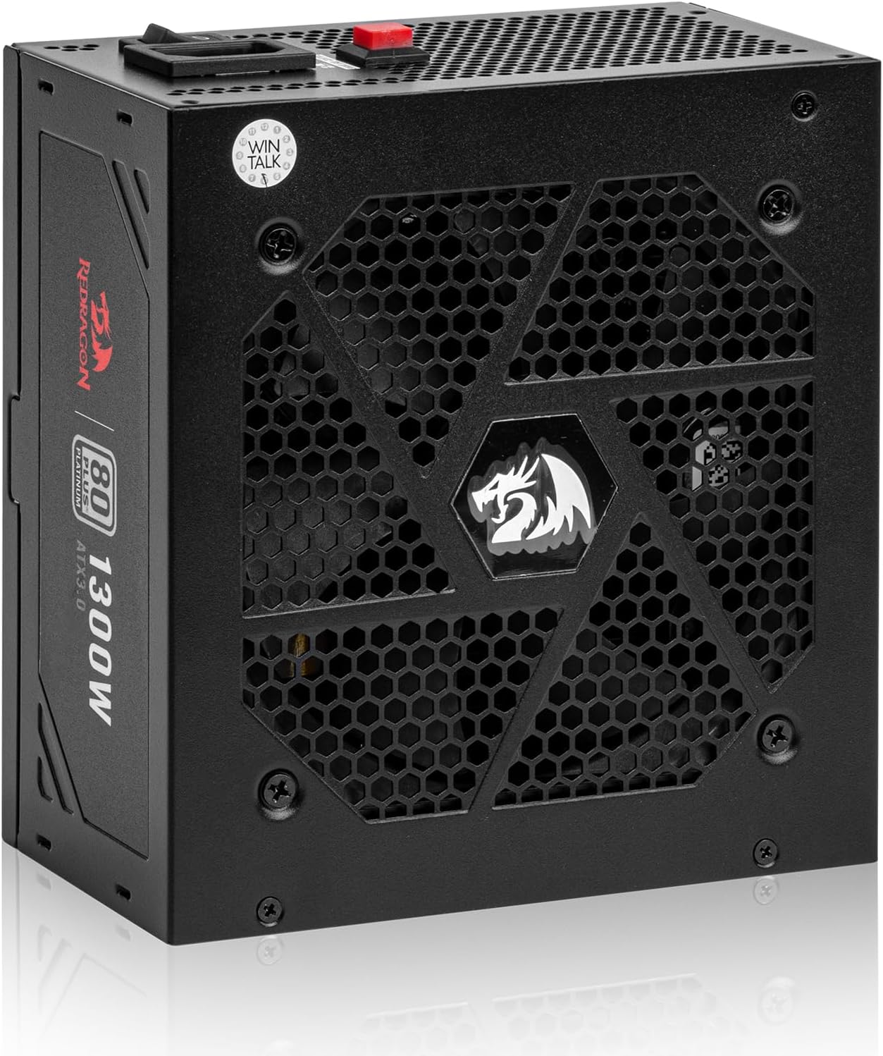 Redragon PS018 80+ Platinum 1300 Watt ATX 3.0 Fully Modular Power Supply, 80 Plus Certified, 100% Japanese Capacitors & Low Noise Smart-ECO 0 RPM Fan, Full Mod Cables w/12VHPWR Cable, Black