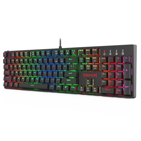 Redragon K582 Surara RGB LED Backlit Mechanical Gaming Keyboard with 104 Keys-Linear and Quiet-Red Switches