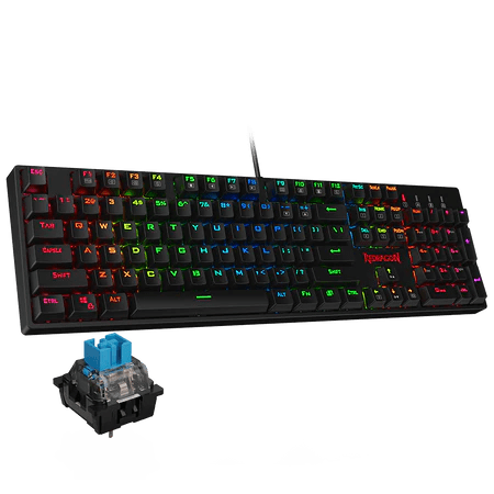 Redragon K582 Surara RGB LED Backlit Mechanical Gaming Keyboard with 104 Keys-Linear and Quiet-Red Switches