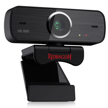 Redragon GW800 Hitman 1080P Webcam with Built-in Dual Microphone 360-Degree Rotation - 2.0 USB Skype Computer Web Camera
