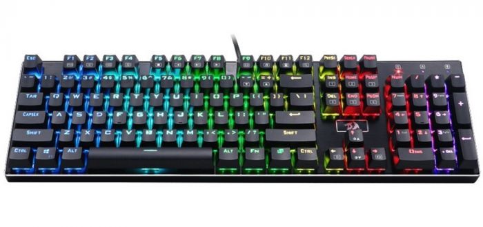 Redragon K556 Devarajas RGB LED Backlit Wired Mechanical Gaming Keyboard, 104 Keys Hot-Swap Mechanical Keyboard w/Aluminum Base, Upgraded Socket and Noise Absorbing Foams, Soft Tactile Brown Switch