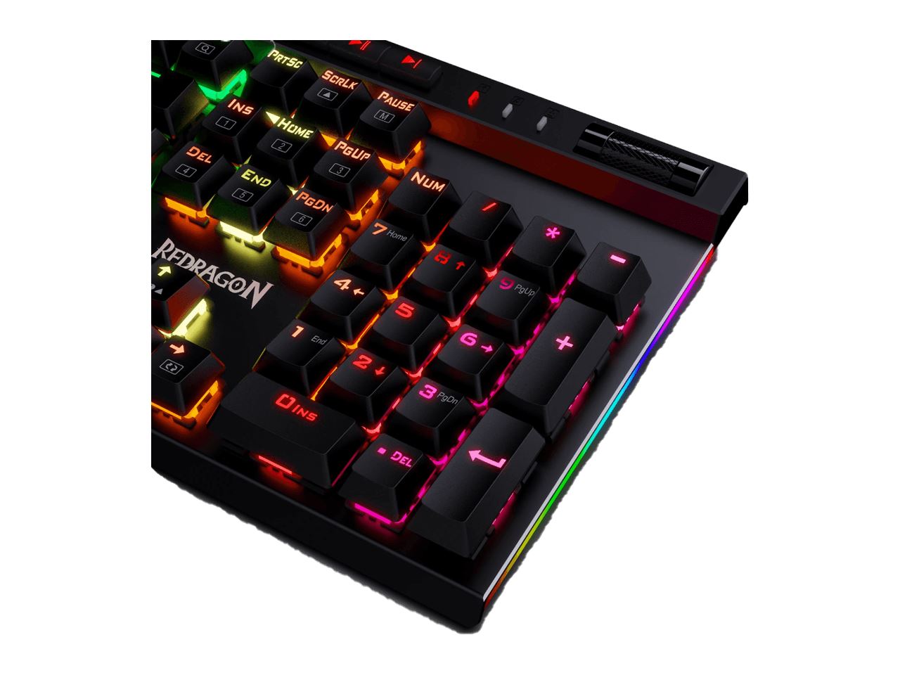 Redragon K580 Vata RGB LED Backlit Mechanical Gaming Keyboard with Macro Keys & Dedicated Media Controls, Onboard Macro Recording Blue Switches