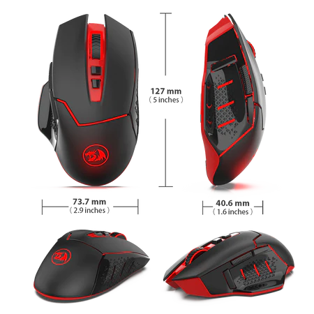 Redragon M692-1 Blade Wireless 2.4GHz, 4800 DPI, 9-Button Programmable Gaming Wireless Mouse - Redragon