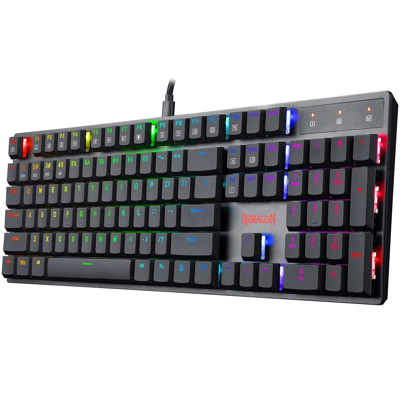 Redragon K535 Apas Mechanical Gaming Keyboard RGB LED Backlit Low Profile Wired Macro 104 Keys Red Switches for Windows Gaming PC Black