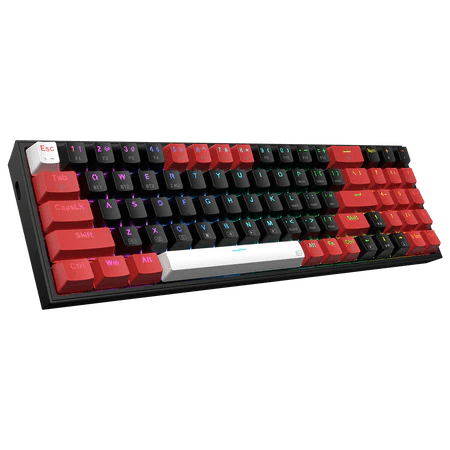 Redragon K628 CTB Pollux Pro 75% 3-Mode Wireless RGB Gaming Keyboard, 78 Keys Hot-Swappable Compact Mechanical Keyboard w/Hot-Swap Free-Mod PCB Socket, Dedicated Arrow Keys & Numpad, Red Switch