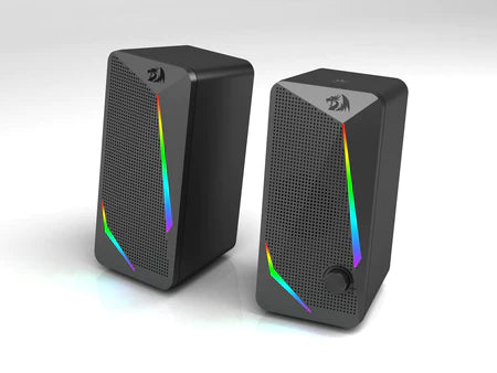 Redragon GS510 Waltz RGB Desktop Speakers, 2.0 Channel PC Computer Stereo Speaker with 4 Colorful LED Backlight Modes, Enhanced Bass and Easy-Access Volume Control, USB Powered w/ 3.5mm Cable