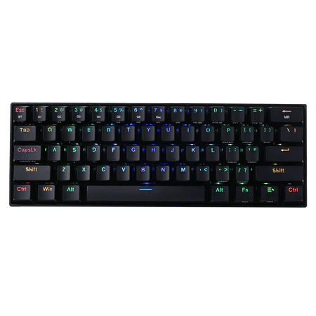 Redragon K530 Pro Draconic 60% Wireless RGB Mechanical Keyboard, Bluetooth/2.4Ghz/Wired 3-Mode 61 Keys Compact Gaming Keyboard w/100% Hot-Swap Socket, Free-Mod Plate Mounted PCB & Tactile Brown Switch