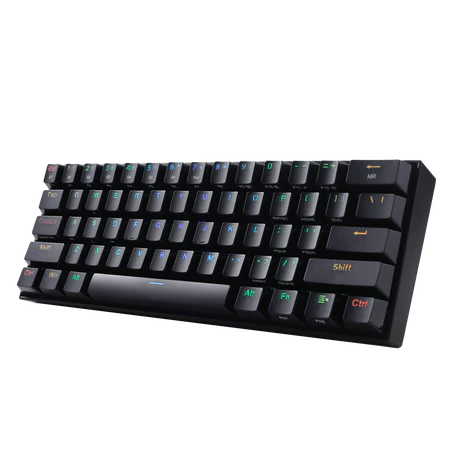 Redragon K530 Pro Draconic 60% Wireless RGB Mechanical Keyboard, Bluetooth/2.4Ghz/Wired 3-Mode 61 Keys Compact Gaming Keyboard w/100% Hot-Swap Socket, Free-Mod Plate Mounted PCB & Tactile Brown Switch