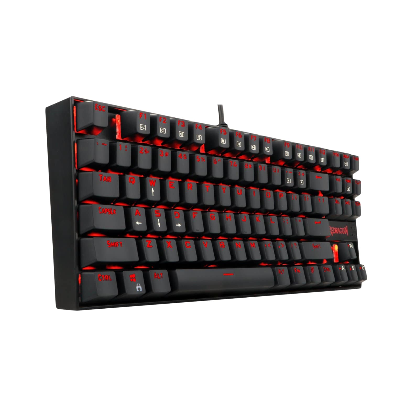 Redragon K552 Kumara RED Backlit, Compact 87-keys, Space Saving Design, Mechanical Gaming Keyboard