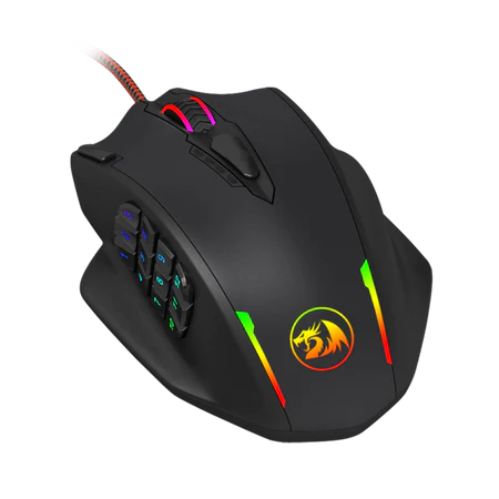 Redragon M908 Impact, 18 Buttons, 5 Memory Modes, 8 Tunning Weights, 16 Million RGB Color Backlit, MMO Wired Gaming Mouse