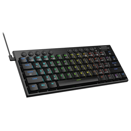Redragon K632 Pro 60% Wireless RGB Mechanical Keyboard, Bluetooth/2.4Ghz/Wired Tri-Mode Ultra-Thin Low Profile Gaming Keyboard w/No-Lag Connection, Dedicated Media Control & Linear Red Switch