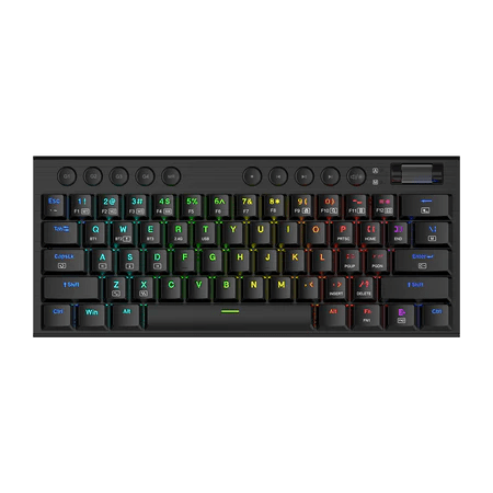 Redragon K632 Pro 60% Wireless RGB Mechanical Keyboard, Bluetooth/2.4Ghz/Wired Tri-Mode Ultra-Thin Low Profile Gaming Keyboard w/No-Lag Connection, Dedicated Media Control & Linear Red Switch