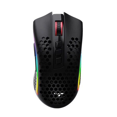 Redragon M808KS Storm Lightweight RGB Wireless Gaming Mouse, Honeycomb Shell - 7 Programmable Buttons, Black