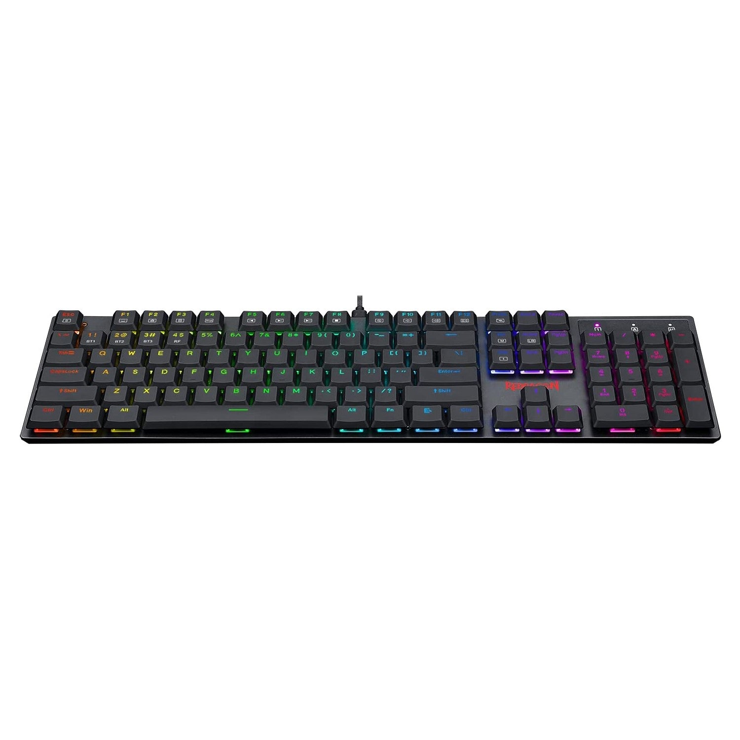 Redragon K535 Apas Mechanical Gaming Keyboard RGB LED Backlit Low Profile Wired Macro 104 Keys Red Switches for Windows Gaming PC Black