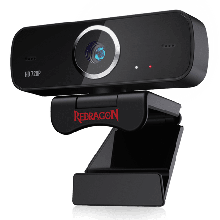 Redragon GW600 Fobos 720P Webcam with Built-in Dual Microphone, 360-Degree Rotation - 2.0 USB Skype Computer Web Camera - 30 FPS for Online Courses, Video Conferencing and Streaming