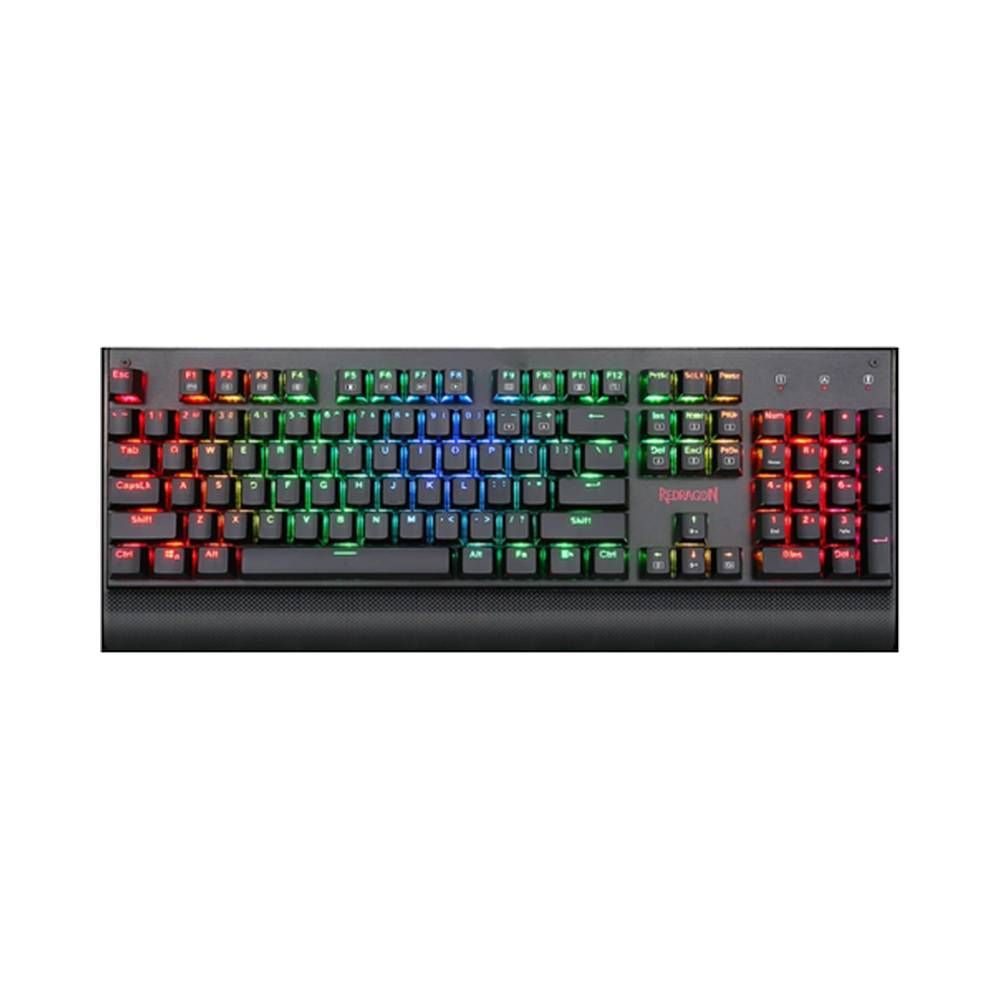 Redragon K557 Kala RGB Backlit Waterproof with Blue Switches, Anti-ghosting 104 Keys, Gold-plated USB, Wired Mechanical Gaming Keyboard - Redragon