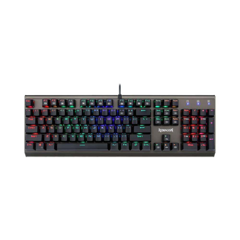 Redragon K580 Vata RGB LED Backlit Mechanical Gaming Keyboard with Macro Keys & Dedicated Media Controls, Onboard Macro Recording Blue Switches