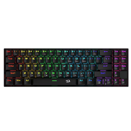 Redragon K599-KRS Deimos Wired/Wireless Mechanical Gaming Keyboard 60% Compact Tenkeyless RGB Backlit Computer Keyboard for Windows PC Gamers 70 Key Red Switch – Black